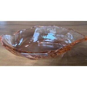 Antique Heisey Twist Pattern Flamingo Pink Pickle/Relish Dish 7 in Gift